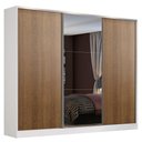 Ver imagem 3 de Guarda Roupa Casal 100% Mdf Madesa Zurique 3 Portas de Correr com Espelho - Branco/rustic