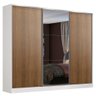 Guarda Roupa Casal 100% Mdf Madesa Zurique 3 Portas de Correr com Espelho - Branco/rustic - 3