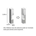 Ver imagem 3 de Mesa de Cabeceira Modulada 1 Porta 3 Gavetas 100% MDF Trend Altezza