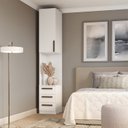 Ver imagem 1 de Mesa de Cabeceira Modulada 1 Porta 3 Gavetas 100% MDF Trend Altezza