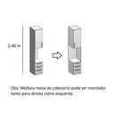 Ver imagem 5 de Mesa de Cabeceira Modulada 1 Porta 3 Gavetas 100% MDF Trend Altezza