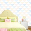 Ver imagem 2 de Papel De Parede Triangulo Azul Rosa Laranja Branco Adesivo