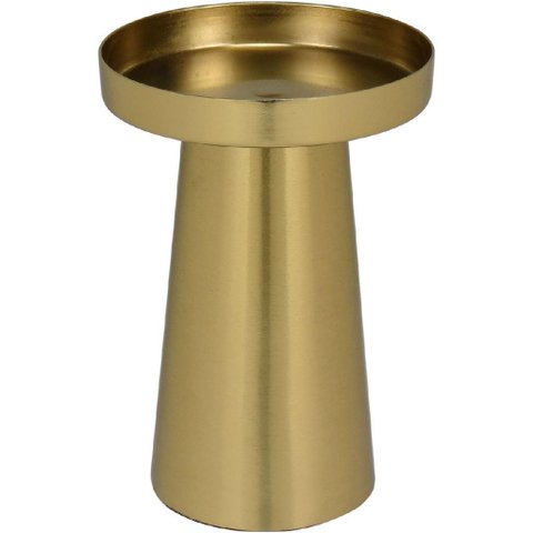Castiçal Porta Vela Decorativo Home&co Metal 15x10x10cm Dourado