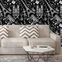 Ver imagem 4 de Papel de Parede Preto e Desenhos Paris Branco Autocolante