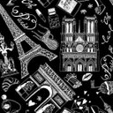 Ver imagem 5 de Papel de Parede Preto e Desenhos Paris Branco Autocolante