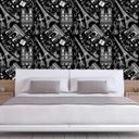 Ver imagem 2 de Papel de Parede Preto e Desenhos Paris Branco Autocolante