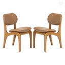 Ver imagem 1 de Kit 2 Cadeiras de Jantar Estofada Rafine Madeira Castanho Impermeável Marrom