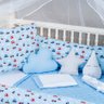 KIT BERÇO MASCULINO E FEMININO URSINHO 13 PEÇAS KIT AMERICANO ESTAMPADO PARA BEBE COMPLETO:AZUL BEBE - 3