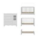 Ver imagem 4 de Berço 3 em 1 para Colchão 130x60cm com Cômoda 1 Porta 4 Gavetas Luna Multimóveis Mp4742 Branco