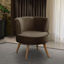 Ver imagem 1 de Poltrona Para Sala Decorativa Isa Suede Marrom Adonai Estofados