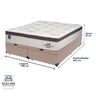 Cama Box Baú Bege e Colchão King Personalle Molas Ensacadas Plumatex - 3