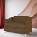Ver imagem 1 de Namoradeira Bia Decorativa Reforçada Recepção Clinica Salão Sala de Estar Suede Marrom