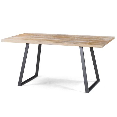 Mesa Jantar Boston Cor Driftwood Base Aço Grafite 190cm - 64918