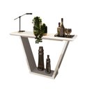 Ver imagem 2 de Aparador Fratello Sala Quarto Casal Tampo Arredondado Chanfrado Madeira MDF Branco Off White