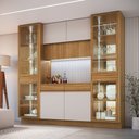 Ver imagem 1 de Buffet com Cristaleira 4 Peças com LED e Espelho Organic Marrom/Nature/Sand