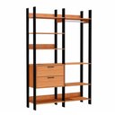 Ver imagem 2 de Guarda-Roupa Closet Industrial 145cm 100% MDF TW403 Freijó/Preto Fosco - Pradel