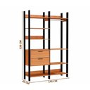Ver imagem 4 de Guarda-Roupa Closet Industrial 145cm 100% MDF TW403 Freijó/Preto Fosco - Pradel