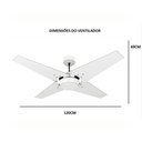 Ver imagem 7 de Ventilador de Teto com Controle Remoto Natuvent Callis no Light 4 Pás Madeira Preto 127v