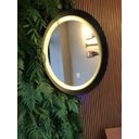 Ver imagem 3 de Espelho Decorativo Paella Ouro Velho Craquelado Led Amarelo 60cm Redondo