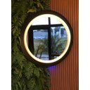 Ver imagem 5 de Espelho Decorativo Paella Ouro Velho Craquelado Led Amarelo 60cm Redondo