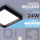 Ver imagem 3 de Painel Recuado de Sobrepor Quadrado 24w 28x28cm Preto Led 4000k Luz Neutra