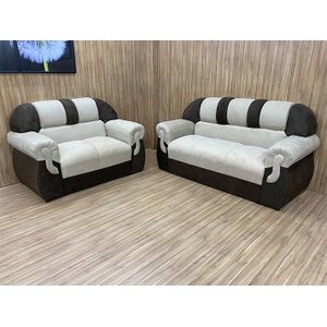 Sofá 2 e 3 Lugares Bege com Marrom 602/603 Corsa