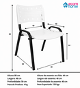 Ver imagem 6 de Cadeiras ISO para Escritório Escola e Comércio Branca Base Preta Kit com 4