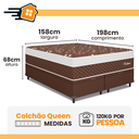 Ver imagem 3 de Cama Box Baú Casal Colchão Casal Queen Montana Molas Ensacadas 158x198x33cm