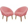 Kit 2 Poltronas Decorativa para Sala Recepção Manicure Consultório Stella Suede - 1