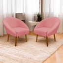 Ver imagem 2 de Kit 2 Poltronas Decorativa para Sala Recepção Manicure Consultório Stella Suede