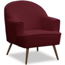Ver imagem 1 de Poltrona Decorativa Pérola Pés Palito Veludo Bordô