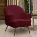 Ver imagem 2 de Poltrona Decorativa Pérola Pés Palito Veludo Bordô
