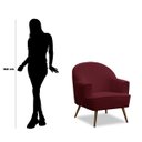 Ver imagem 5 de Poltrona Decorativa Pérola Pés Palito Veludo Bordô