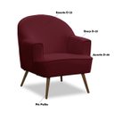 Ver imagem 3 de Poltrona Decorativa Pérola Pés Palito Veludo Bordô