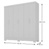 Guarda-roupa Casal 6 Portas 3 Gavetas Lancaster Branco - Rodial - 2