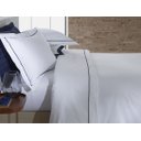 Ver imagem 2 de Jogo de Cama Festone Clássico 200 Fios Branco/Marinho - Casal