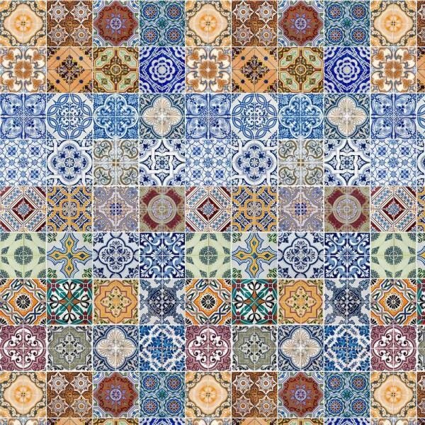 Papel De Parede Azulejo Português Ladrilho Banheiro Cozinha - 1