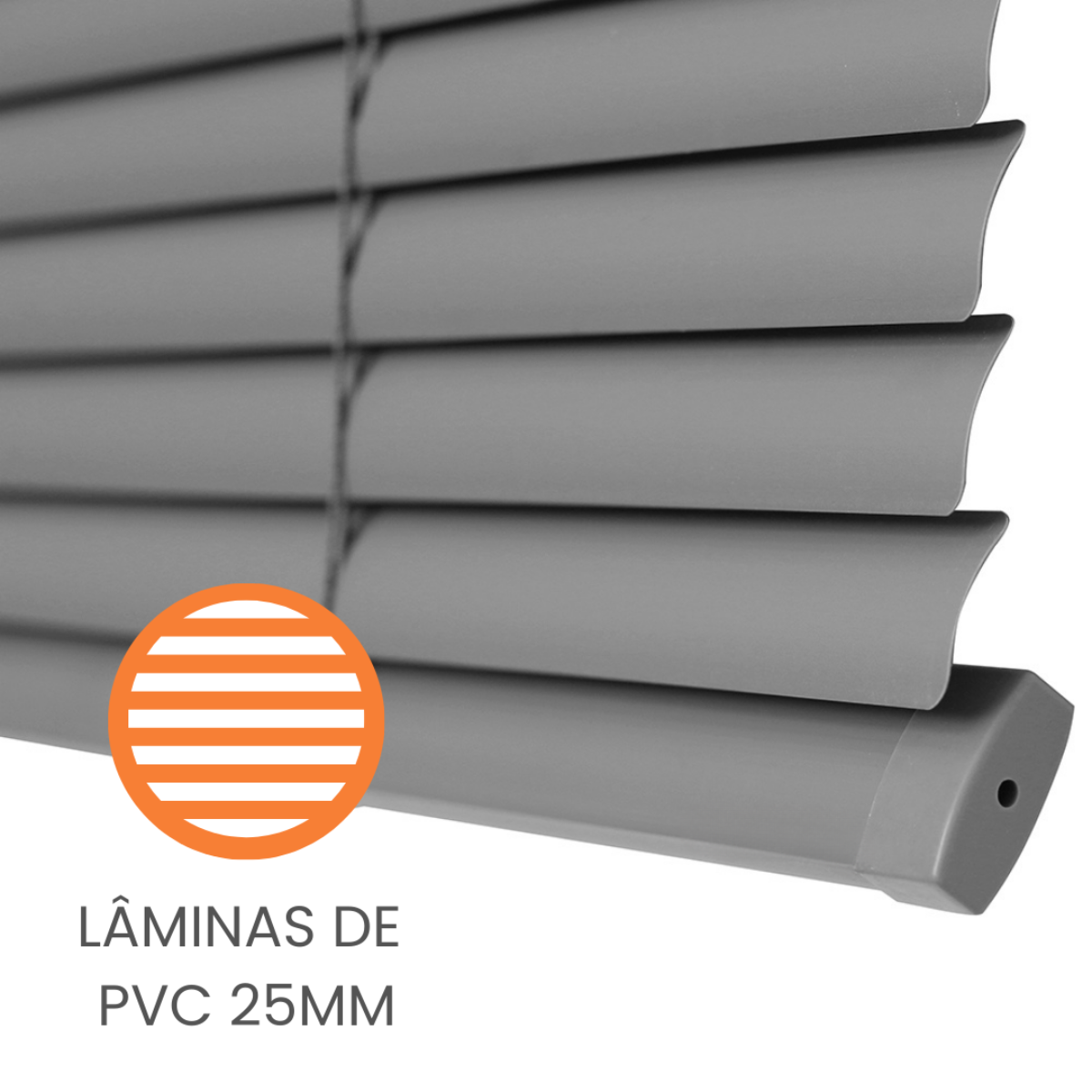 Persiana Horizontal de Pvc Premier 25mm 1,20x1,60m Chumbo Evolux - 2