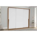 Ver imagem 1 de Guarda Roupa Casal 3 Portas de Correr e 4 Gavetas Porto Freijo/branco - Politorno
