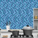 Ver imagem 3 de Papel De Parede Pastilhas Azul Piscina Autocolante Cozinha