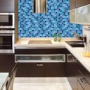 Ver imagem 5 de Papel De Parede Pastilhas Azul Piscina Autocolante Cozinha