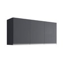 Ver imagem 3 de Armário Aéreo Caleus 120cm 3 Portas MDP Porta Bater Cinza Fosco AJL Móveis