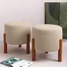 Puff Redondo Luxo Decorativo Charme - Bege Linho - 4
