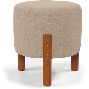 Puff Redondo Luxo Decorativo Charme - Bege Linho