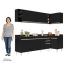 Ver imagem 5 de Armário de Cozinha Modulado de Canto Esquerdo 5 Peças Cp53 Balcão com Tampo Preto - Lumil Lumil Móve
