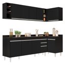 Ver imagem 2 de Armário de Cozinha Modulado de Canto Esquerdo 5 Peças Cp53 Balcão com Tampo Preto - Lumil Lumil Móve