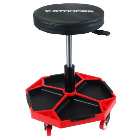 Banqueta Banquinho para Mecânico Profissional Assento Giratório com Rodas - Starfer