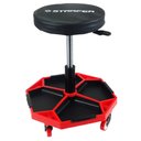 Ver imagem 1 de Banqueta Banquinho para Mecânico Profissional Assento Giratório com Rodas - Starfer