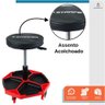 Banqueta Banquinho para Mecânico Profissional Assento Giratório com Rodas - Starfer - 3