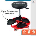 Ver imagem 2 de Banqueta Banquinho para Mecânico Profissional Assento Giratório com Rodas - Starfer